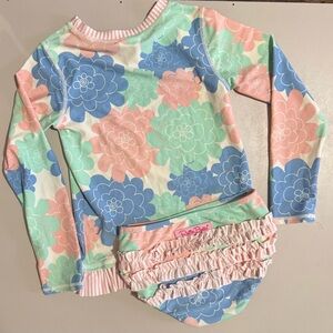 Girl's Ruffle Butts Floral Kids Swim Set